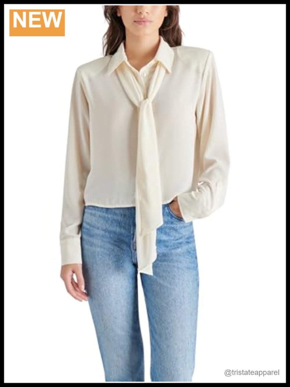 Ivory Collared Long Sleeve Button Down Shirt - Modern Fit Lightweight
